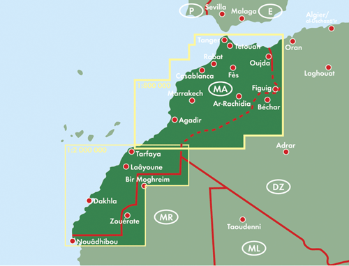 Marokko - 1:800.000 (1:2 Mio.)