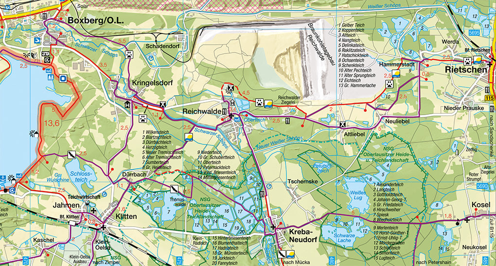 Fahrradkarte Lausitzer Seenland - 1:75.000