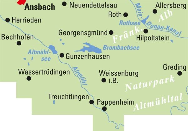 Fränkisches Seenland - ADFC Regionalkarte