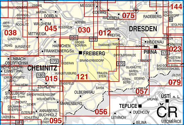 121 Freiberg, Tharandter Wald und Umgebung 1:35.000