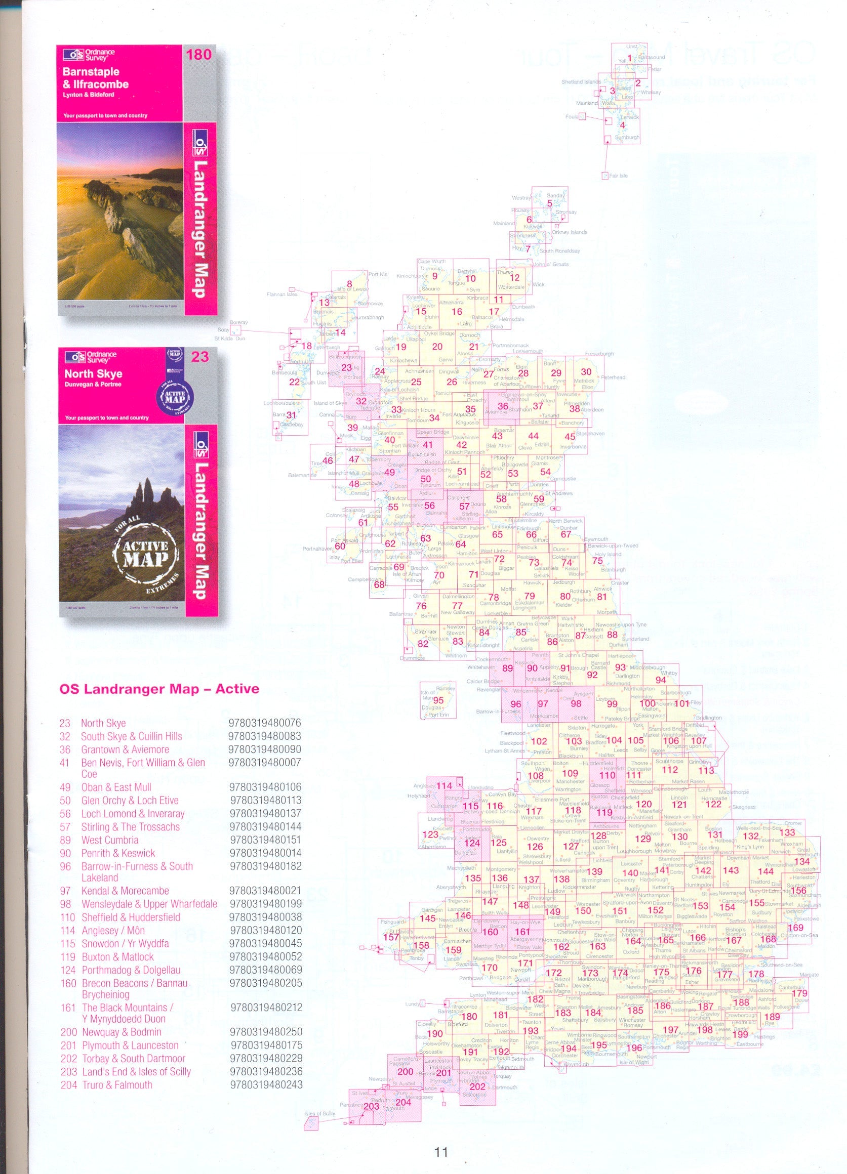 Landranger Map England 1:50.000 - Wanderkarten