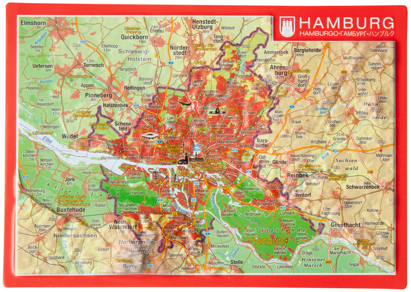 Reliefpostkarte Hamburg