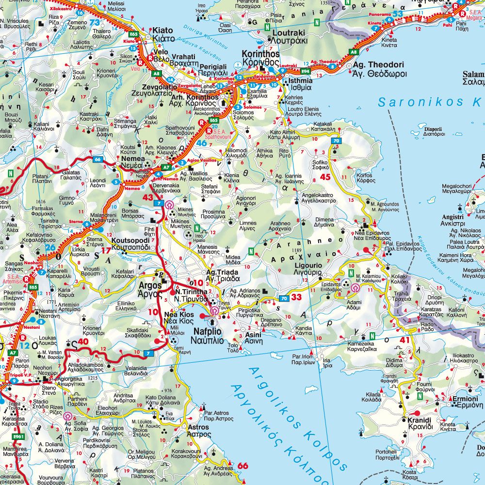 Griechenland-Straßenkarte-1:500.000 - Fretag&Berndt