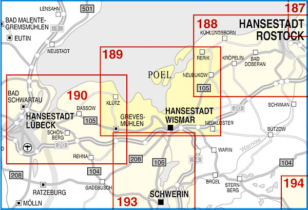 189 Boltenhagen, Hansestadt Wismar, Insel Poel und Umgebung 1:50.000