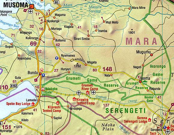 Tanzania Road & Travel Map 1:1,4 Mio.