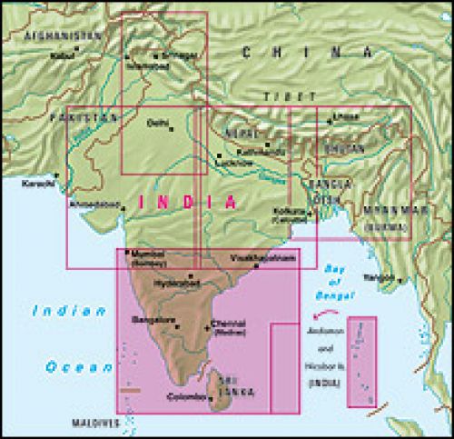 India South 1:1.500.000 - Nelles Map