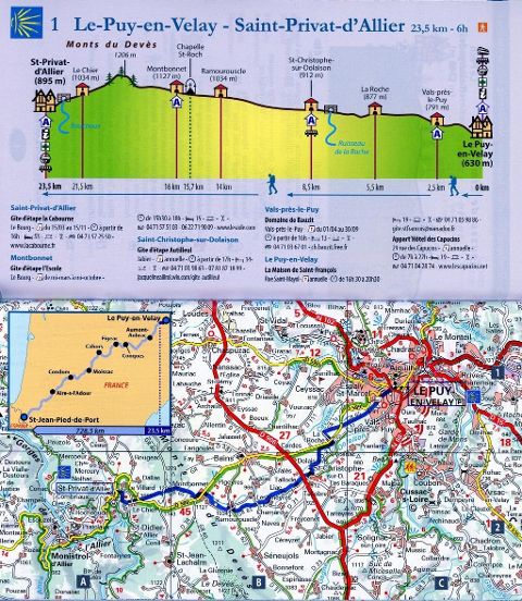 Camino de Compostelle - Jakobsweg Frankreich 1:150.000 - Michelin