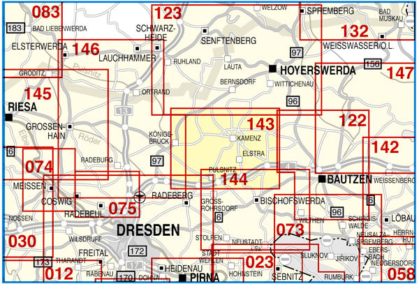 143 Kamenz, Pulsnitz, Königsbrück und Umgebung 1:35.000