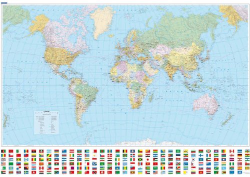 Weltkarte Politisch 1:50.000.000 - Kümmerly & Frey - gefaltet