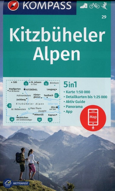 29 Kitzbüheler Alpen 1:50.000 - Kompass Wanderkarte