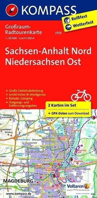 3705 Sachsen-Anhalt Nord 1:125.000 - Kompass Radtourenkarte