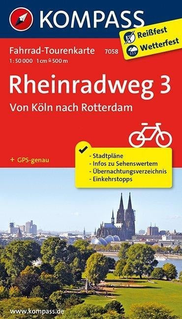 7058 Rheinradweg 03 1:50.000 - Kompass Fahrrad-Tourenkarte