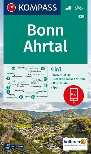 820 Bonn, Ahrtal 1:50 000 - Kompass Wanderkarten