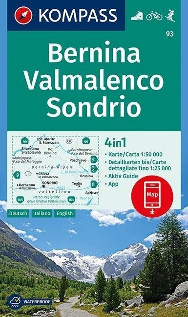 93 Bernina-Valmalenco-Sondrio - Kompass Wanderkarte
