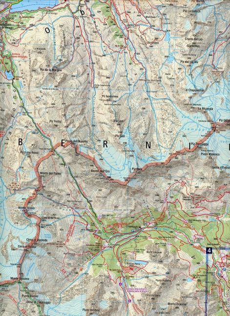93 Bernina-Valmalenco-Sondrio - Kompass Wanderkarte