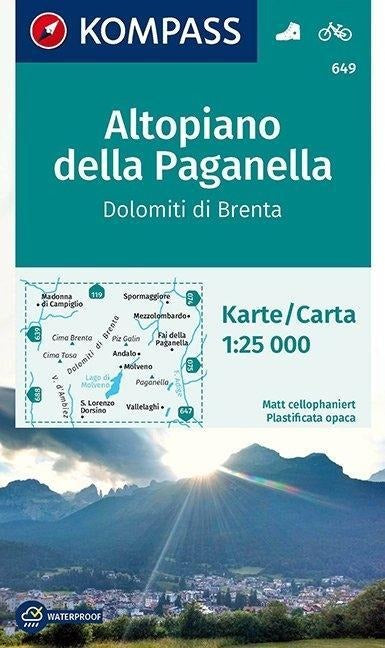 649 Altopiano della Paganella-Dolomiti di Brenta - Kompass Wanderkarte