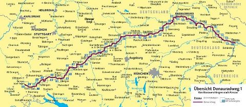 7009 Donauradweg 01. 1:50.000 - Kompass Fahrrad-Tourenkarte