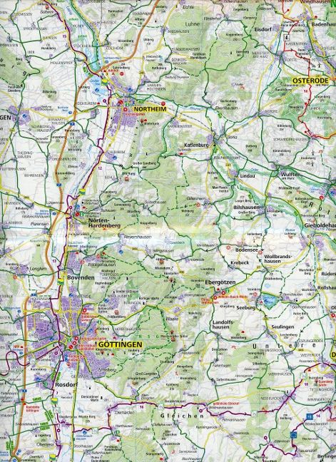 3707 Thüringen 1:125.000 - Kompass Radtourenkarte