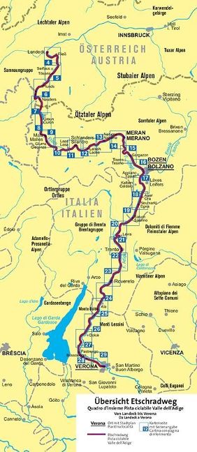 7041 Etschradweg - Ciclabile dell'Adige 1:50.000 : Kompass Fahrrad-Tourenkarte