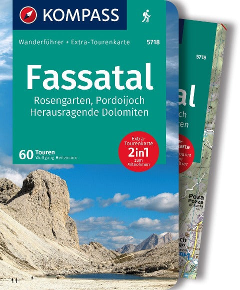 Fassatal - Kompass Wanderführer + Wanderkarte