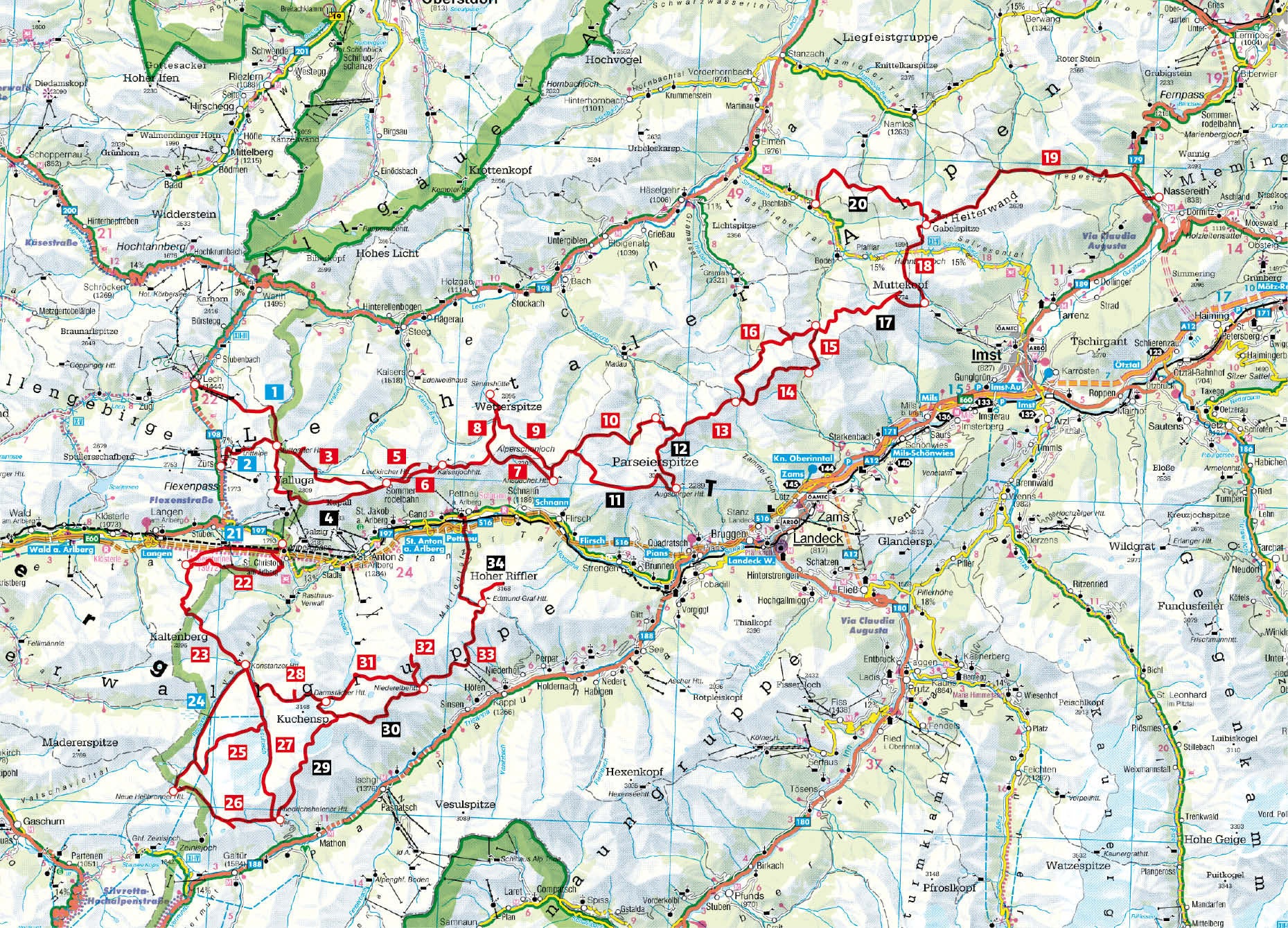 Lechtaler Höhenweg und Verwall-Runde - Rother Wanderfhrer