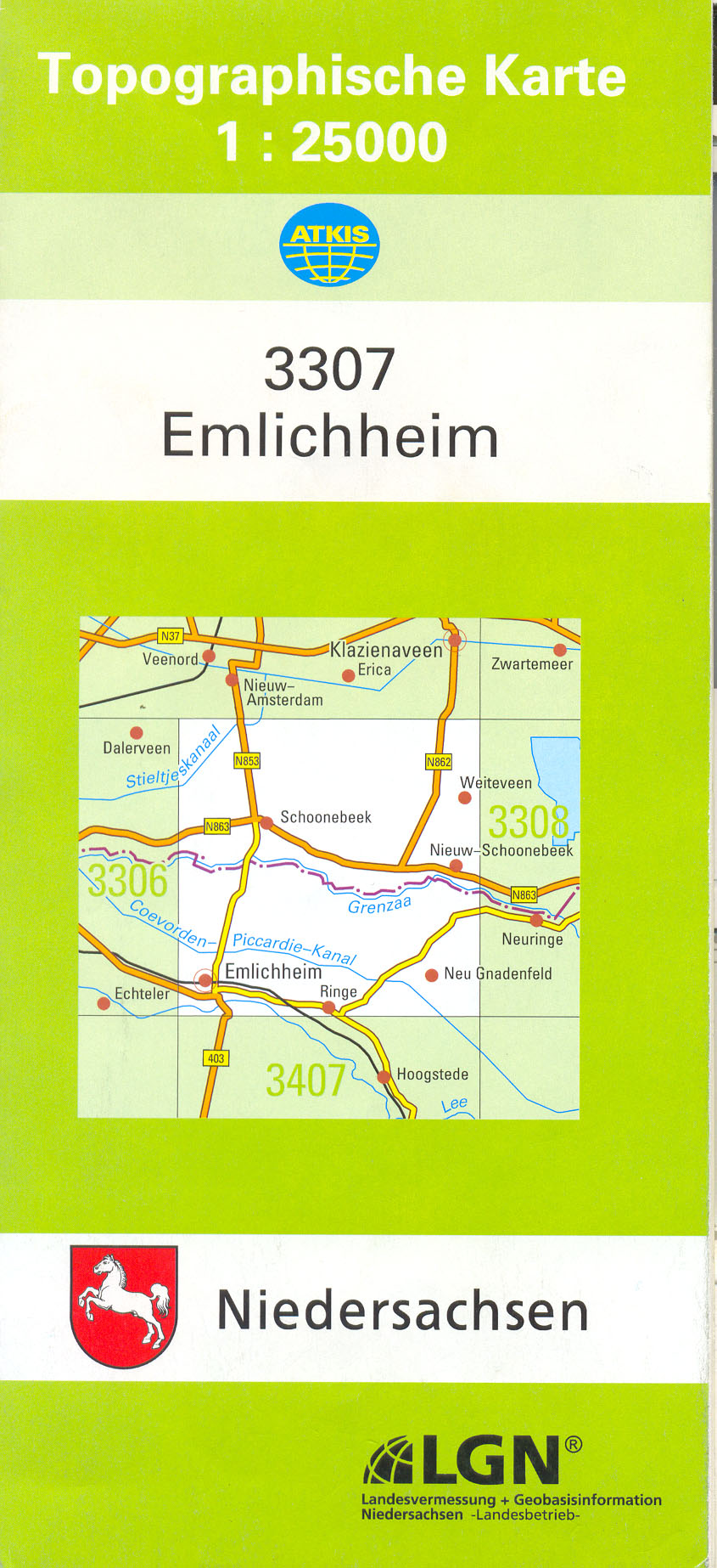 Niedersachsen 1:25.000 Topographische Karten Blattnummern 3108 - 3431