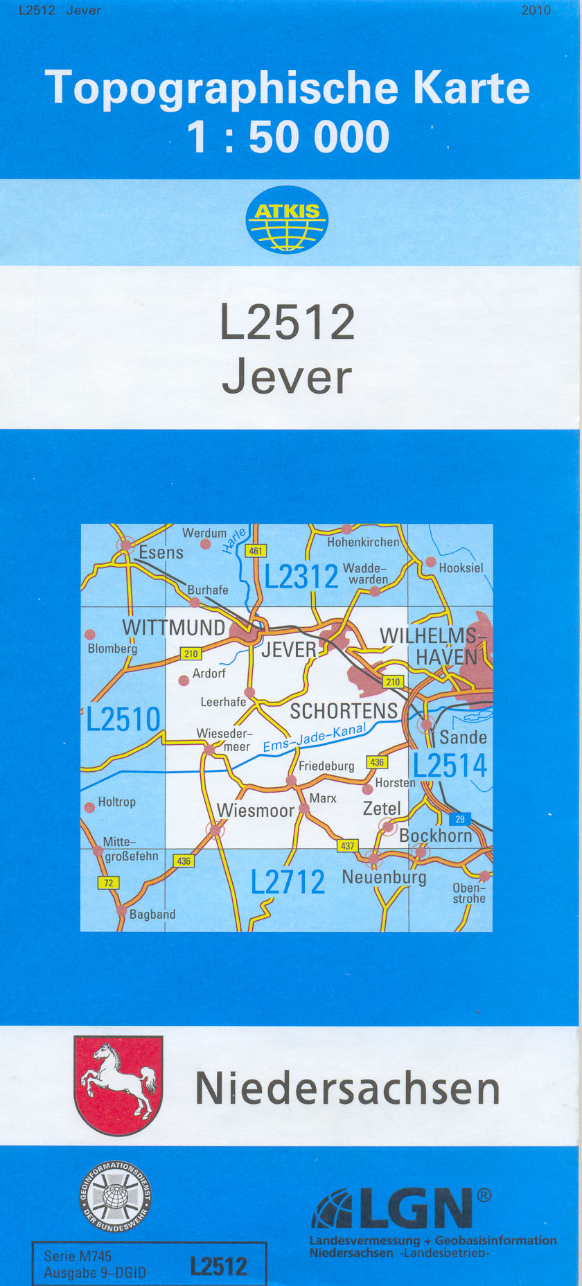 Niedersachsen 1:50.000 Topographische Karten Blattnummern L2116 - L3130