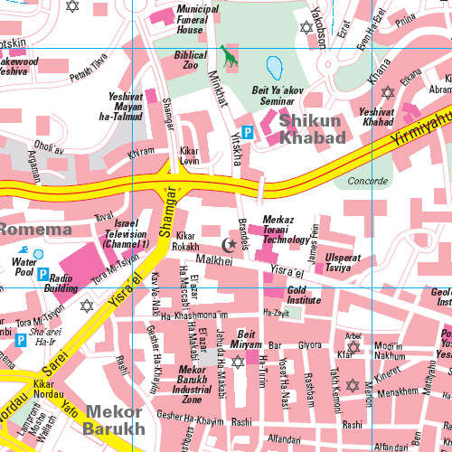 Jerusalem 1:10.000 Stadtplan