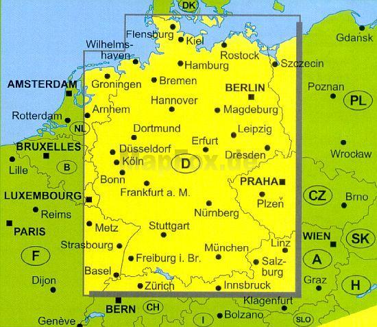 Jakobswege Deutschland und westliches Europa 1:1.000.000 / 3.000.000