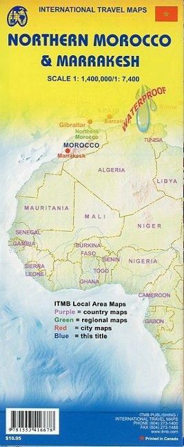 Marrakesh and Northern Morocco - 1:7,400 / 1:4,000,000