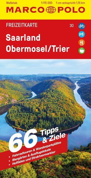 Saarland, Obermosel, Trier 1:115.000 - Marco Polo Freizeitkarte