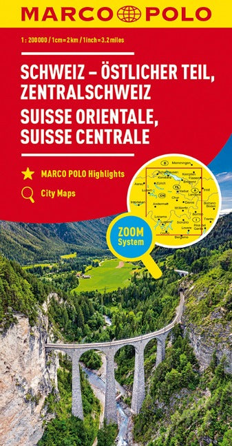 Schweiz Östlicher Teil / Zentralschweiz 1:200.000 - Marco Polo