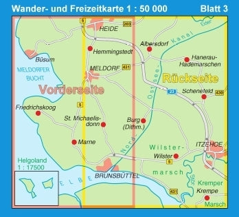 3 Meldorf - Brunsbüttel 1:50.000 - Wander- und Freizeitkarte Schleswig-Holstein