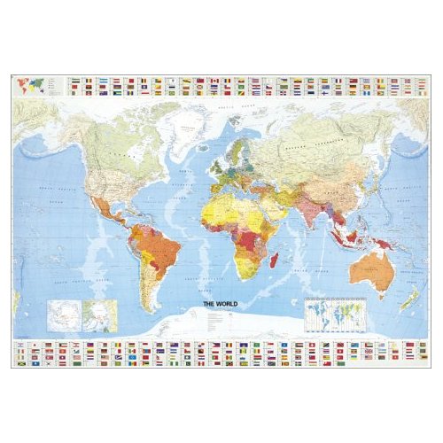 Weltkarte politisch, deutschsprachig (W20D)