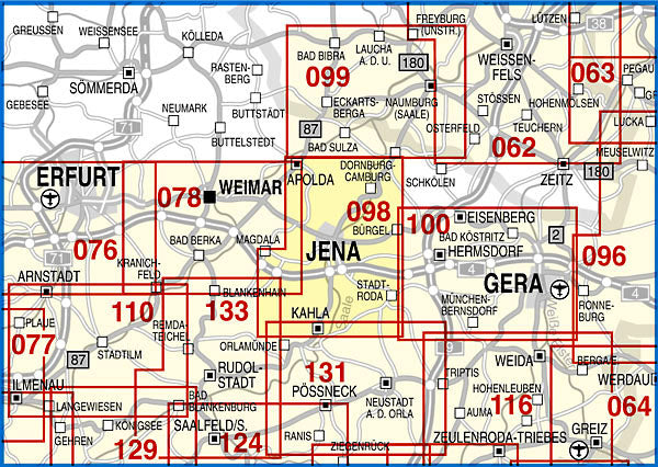 098 Mittleres Saaletal, Jena und Umgebung 1:35.000 - Rad- und Wanderkarte
