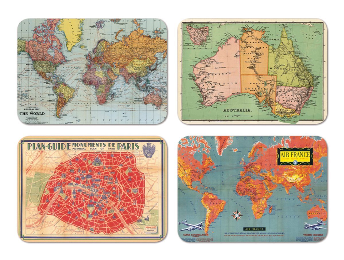Map Magnets Box Set Vintage Maps