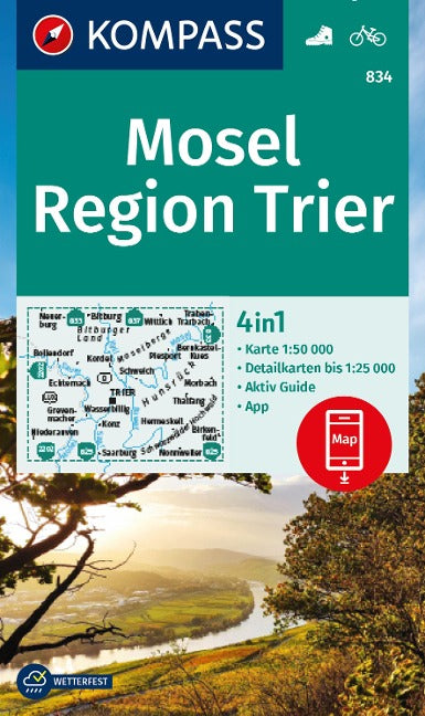 834 Mosel - Region Trier - Kompass Wanderkarte