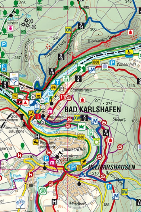 Bad Karlshafen 1:33.000 - Stadtplan mit Rad- und Wanderkarte