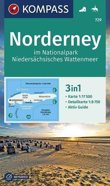 729 Norderney 1:17.500 - Kompass Wanderkarte