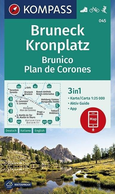 045 Bruneck, Kronplatz Brunico Plan de Corones - Kompass Wanderkarte
