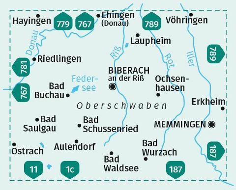 782 Oberschwaben Nord 1:50.000 - Kompass Wanderkarte