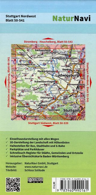 Stuttgart Nordwest - 1:25.000 NaturNavi Wanderkarte