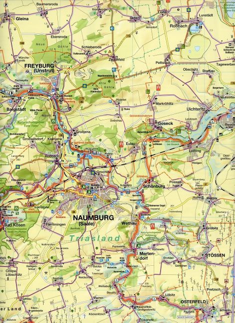 Pocket-Fahrradkarte Naumburg, Saale-Unstrut-Elster-Radacht - 1:75.000