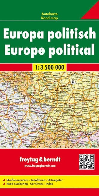 Europa Autokarte politisch - 1:3,5 Mio