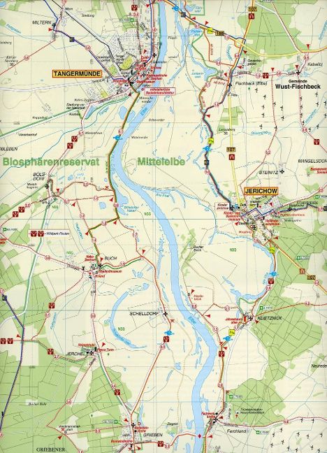 242 Flusslandschaft Elbe, Burg, Jerichow, Tangermünde und Umgebung 1:50.000