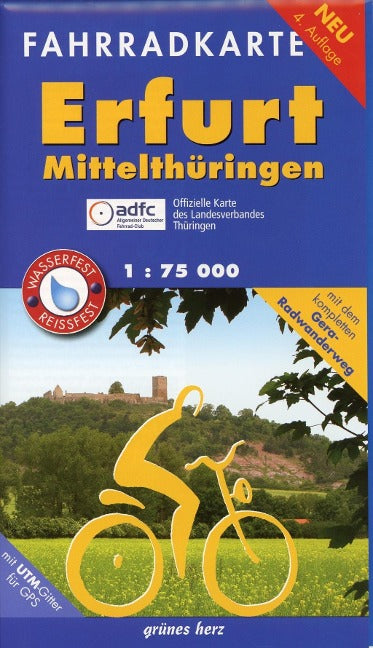 Fahrradkarte Erfurt - Mittelthüringen - 1:75.000