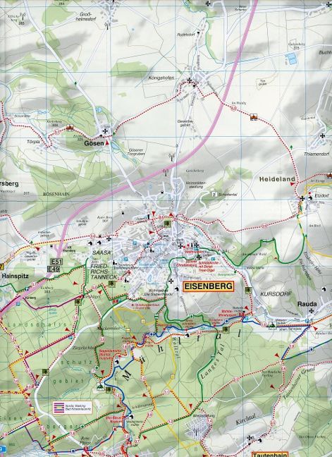 100 Gera, Bad Köstritz, Bad Klosterlausnitz, Eisenberg, Hermsdorf und Umgebung 1:35.000