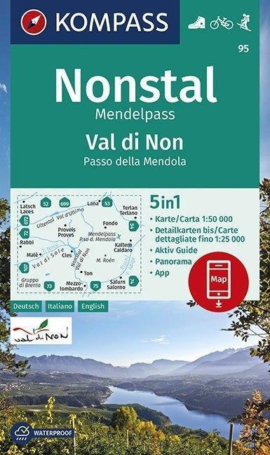 95 Nonstal, Mendelpass, Val di Non, Passo della Mendola - Kompass Wanderkarte