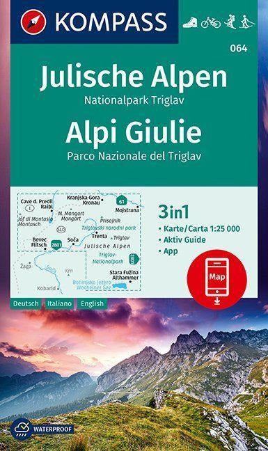 064 Julische Alpen, Nationalpark Triglav 1:25.000 - Kompass Wanderkarte