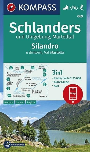 069 Schlanders und Umgebung, Martelltal,Silandro e dintorni, Val Martello - Kompass Wanderkarte